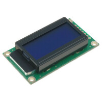 RC0802A-BIW-CSX RAYSTAR OPTRONICS, Display: LCD