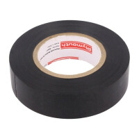 N-12 PVC TAPE 19MMX20M BLACK PLYMOUTH, Tape: electrical insulating (PLH-N12-19-20/BK)