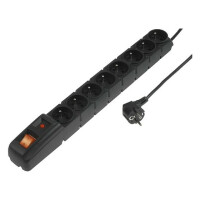 ACAR S8 3.0M BLACK HSK DATA, Plug socket strip: protective (ACAR-S8-3B)