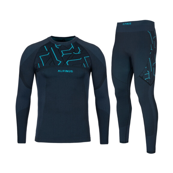 Bielizna termoaktywna męska Alpinus Tactical Gausdal Set grafitowo-niebieska SI8907