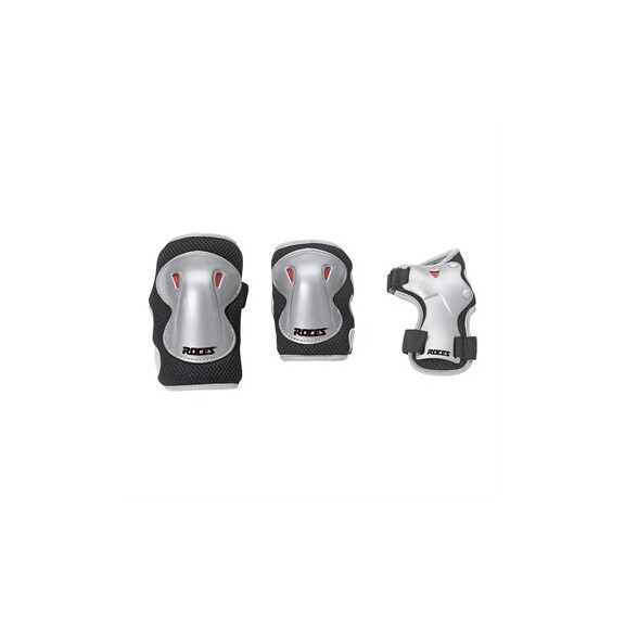 Ochraniacze na łyżworolki Roces Super JR 3-pack czarno szare 301276