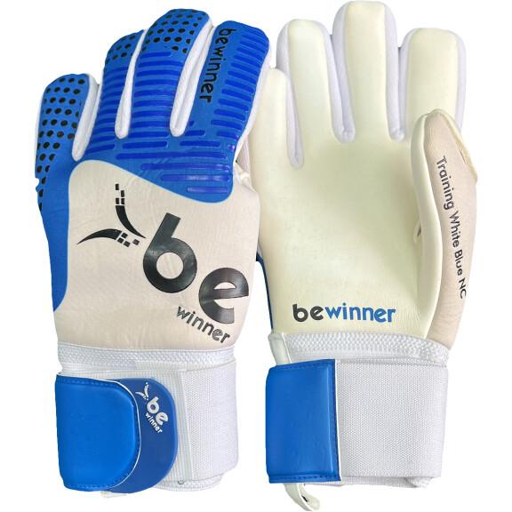 Rękawice bramarskie Be Winner  White Blue NC Dumbo latex niebiesko-białe