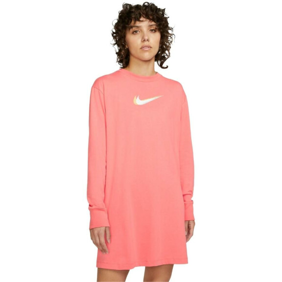 Sukienka damska Nike Nsw LS Dress Prnt różowa DO2580 603