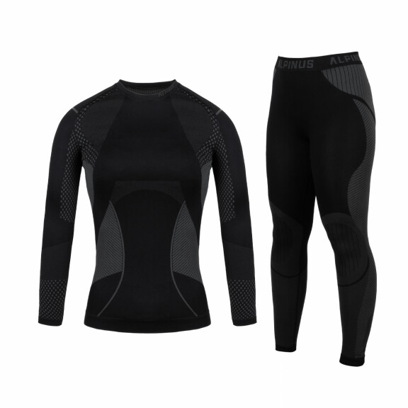 Bielizna termoaktywna damska Alpinus Active Base Layer Set czarno-szara GT43253