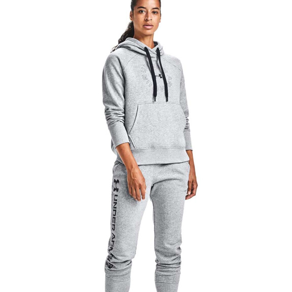Bluza sportowa damska Under Armour Rival Fleece Metallic Hoodie szara 1356323 035