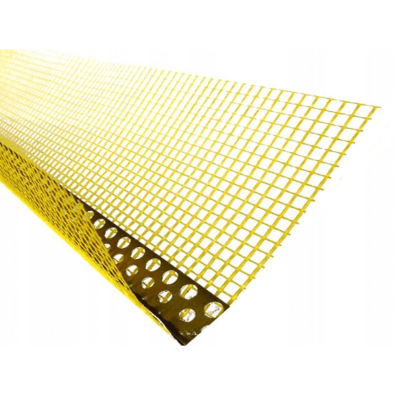 Narożnik aluminiowy z siatką żółtą 2,5 mb 8x12 cm