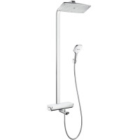 Hansgrohe Raindance Select E Zestaw prysznicowy natynkowy z deszczownicą biały/chrom 27113400