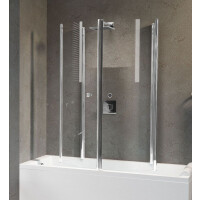 Novellini Aurora 4 Parawan czteroczęściowy składany 70x150 cm profile chrom szkło przezroczyste AURORA470-1K