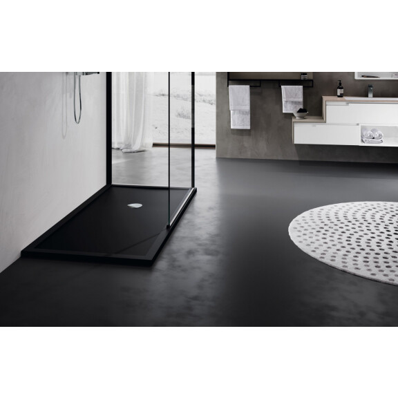 Novellini Olympic Plus Brodzik prostokątny 140x90x4,5 cm z syfonem czarny OL140904-28