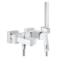 Grohe Eurocube Bateria wannowa natynkowa z zestawem prysznicowym chrom 23141000