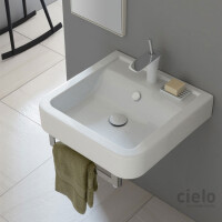 Cielo Opera Umywalka wisząca lub nablatowa 52x52x11 cm biała OPLA52