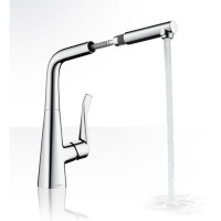 Hansgrohe Metris Bateria kuchenna z wyciąganą wylewką stal szlachetna szczotkowana 14821800