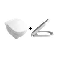Villeroy & Boch O. Novo Zestaw Toaleta WC podwieszana 53x36 cm bez kołnierza z deską sedesową wolnoopadającą biały 5660HR01 (5660R001+9M38S101)