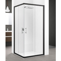 Novellini Zephyros A Drzwi przesuwne szkło przezroczyste 97-100x195 cm profil czarny mat ZEPHYRA97L-1-H