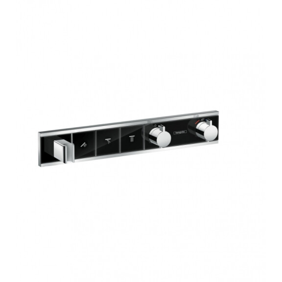 Hansgrohe RainSelect Bateria wannowo-prysznicowa podtynkowa z termostatem chrom/czarna 15356600