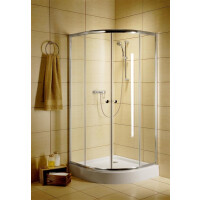 Radaway Classic A Kabina prysznicowa półokrągła 80x80 cm profile chrom szkło przezroczyste 30010-01-01