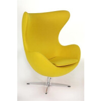 D2 Jajo Fotel inspirowany Egg kaszmir 78x66x106 cm żółty D2JAJOZOL