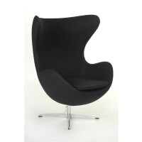 D2 Jajo Fotel inspirowany Egg kaszmir 78x66x106 cm czarny 18081