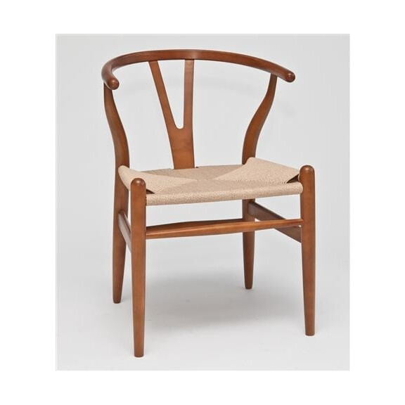 D2 Wicker Krzesło inspirowane Wishbone 54x42 cm jasnobrązowe 12783