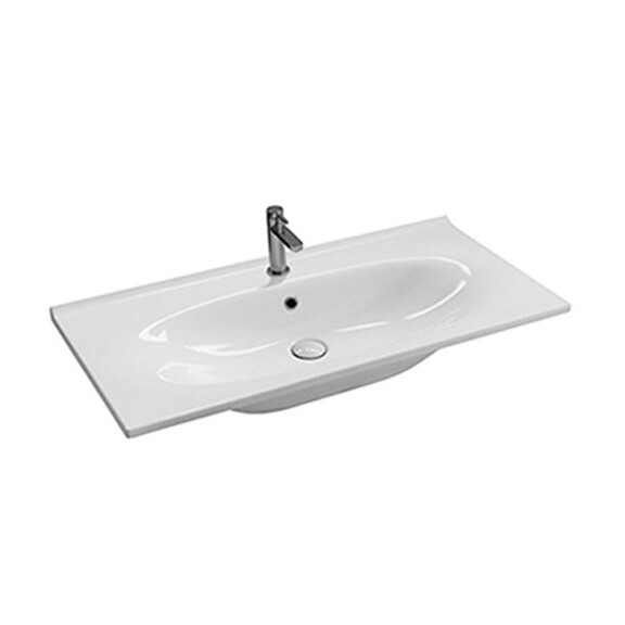 Hatria Le Fiabe Umywalka wisząca 100x48,5x16,5 cm z otworem na baterię biała Y1BQ01
