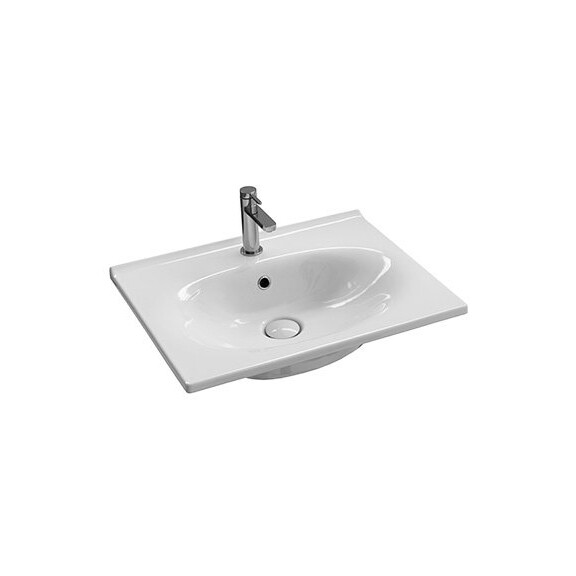 Hatria Le Fiabe Umywalka wisząca 60x48,5x18 cm z otworem na baterię biała Y1BR01
