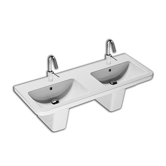 Hatria Erika Pro Q Umywalka wisząca 120x45x19 cm podwójna biała YXJC01