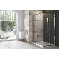 Ravak Blix BLRV2K-80 Drzwi prysznicowe 80x190 cm z powłoką AntiCalc profile aluminium szkło przezroczyste 1XV40C00Z1