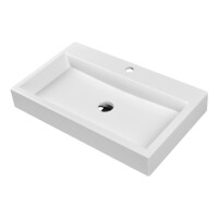 Omnires Marble+ Thasos Umywalka nablatowa 70x42x10,3 cm biała THASOS700BP