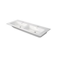 Duravit ME by Starck Umywalka meblowa podwójna 130x49 cm z jednym otworem na baterię z przelewem biała 2336130000