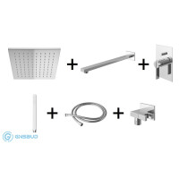 Kohlman Dexame Zestaw prysznicowy podtynkowy z deszczownicą kwadratową 20x20 cm chrom QW210DQ20
