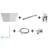 Kohlman Dexame Zestaw prysznicowy podtynkowy z deszczownicą kwadratową 35x35 cm chrom QW210DQ35