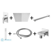 Kohlman Excelent Zestaw prysznicowy podtynkowy z deszczownicą kwadratową 35x35 cm chrom QW210HQ35