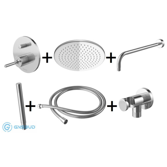 Kohlman Maxima Zestaw prysznicowy podtynkowy z deszczownicą okrągłą 25 cm chrom QW210MR25