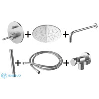 Kohlman Maxima Zestaw prysznicowy podtynkowy z deszczownicą okrągłą 40 cm chrom QW210MR40