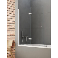 New Trendy New Soleo Parawan nawannowy 100x140 cm z powłoką Active Shield profile chrom szkło przezroczyste P-0028