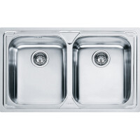 Franke Logica Line LLX 620 Zlewozmywak stalowy dwukomorowy 79x50 cm wbudowywany jedwab stalowy 101.0153.289