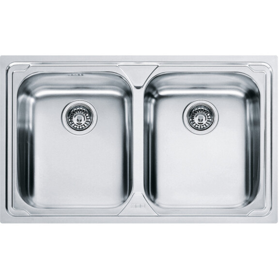 Franke Logica Line LLL 620 Zlewozmywak stalowy dwukomorowy 79x50 cm wbudowywany len stalowy 101.0153.295
