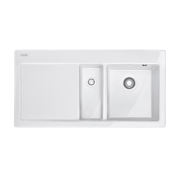 Franke Mythos MTK 651-100 Zlewozmywak ceramiczny półtorakomorowy 100x51 cm prawy biały polarny 124.0379.860
