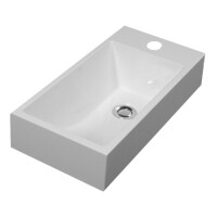 Omnires Marble+ Corfu Umywalka wisząca lub nablatowa 50x25x15 cm biała CORFUBP