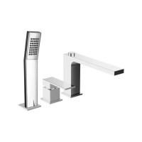 Laveo Kvadrato Bateria wannowa 3-otworowa chrom BLQ013D