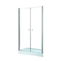 Besco Sinco Due Drzwi prysznicowe uchylne 80x195 cm profile chrom szkło przezroczyste DSD-80