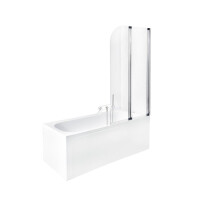 Besco Ambition 2 Parawan nawannowy 2-częściowy 80,5x140 cm profile chrom szkło przezroczyste PA-2S