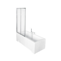 Besco Ambition Premium 2 Parawan nawannowy 2-częściowy 80,5x140 cm profile chrom szkło przezroczyste PAP-2S