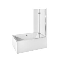 Besco Prestigio Parawan nawannowy 2-częściowy 80x150 cm profile chrom szkło przezroczyste PP-2S