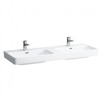 Laufen Pro S Umywalka wisząca 130x46x17,5 cm podwójna z 2 otworami na baterię biała H8149680001041