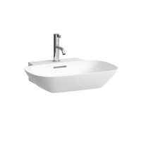Laufen Ino Umywalka wisząca lub nablatowa 56x45x12 cm z otworem na baterię i ze szkliwieniem LCC biała H8163024001041