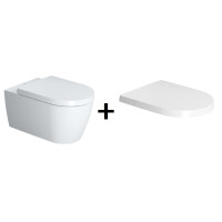 Duravit ME by Starck Zestaw Toaleta WC 57x37 cm Rimless bez kołnierza z deską  wolnoopadającą,biały 2529090000+0020090000