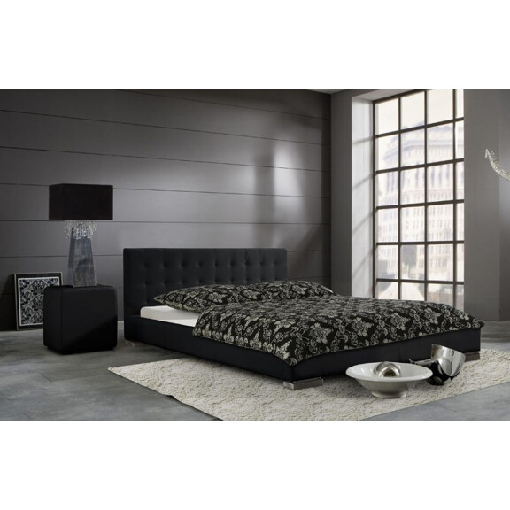 Fato Luxmeble Sara Łóżko tapicerowane 140 cm czarne 3303