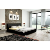 Fato Luxmeble Victoria Łóżko tapicerowane 140 cm czarne 16450