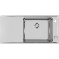 Alveus Stricto 30 Zlewozmywak stalowy jednokomorowy 98x47,2 cm prawy z korkiem automatycznym satynowy 1124375